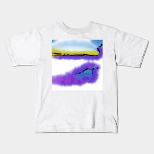 Purple Abstract Beach Kids T-Shirt